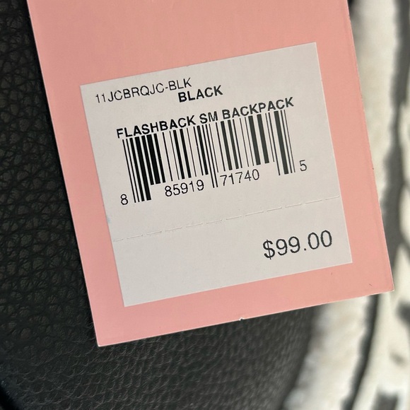 Juicy Couture Flashback Black and White Faux Leather Sherpa Backpack - Picture 3 of 3